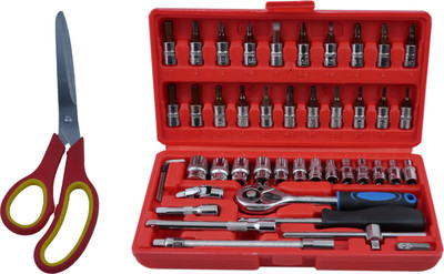 ALYRATOOLS 2-piece Ratchet Socket set with multi-purpose scissors-28.A Hand Tool Kit(2 Tools)