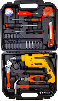 Hillgrove HGCM1382M2 Electric 13mm Power Drill Machine Tool Box Tools Kit Set for Home Power & Hand Tool Kit(35 Tools)