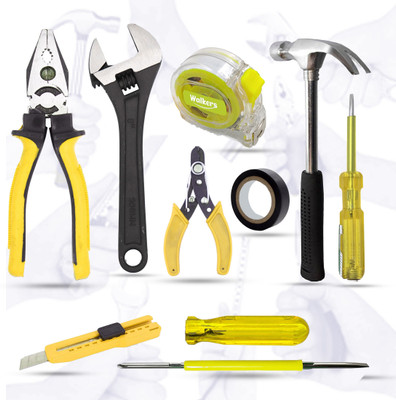 Walkers Hand Tool Kit Combo of 9Pcs for Industrial and Home Purpose Hand Tool Kit(9 Tools)