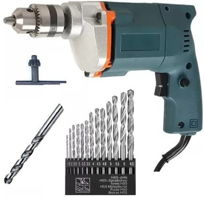 Gadariya King Powerful Drill Machine 10mm, 350W 13pcs hss Bit+1 Masonary Bit Power & Hand Tool Kit(3 Tools)