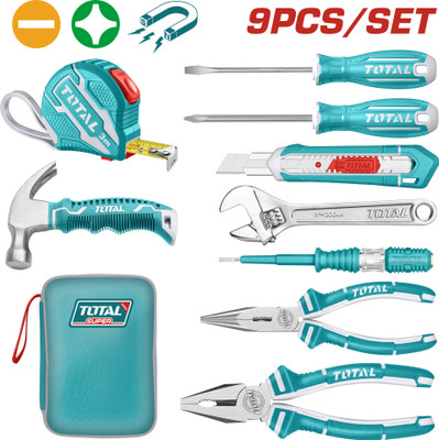 TOTAL 9 PCS Hand Tools Set THKTHP90097 Hand Tool Kit(9 Tools)