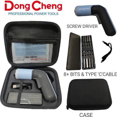 DONGCHENG MAYUR DCPL05-5 SCREW DRIVER 8+ BITS & USB TYPE C CHARGING 4V BATTERY, 215 RPM Power & Hand Tool Kit(8 Tools)