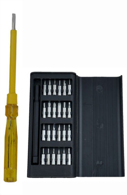 ALYRATOOLS 2-Piece Screwdriver & Tester Combo – Precision Bit Set + Voltage Detector Hand Tool Kit(2 Tools)