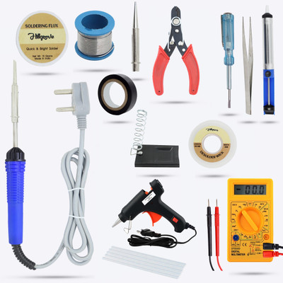 Hillgrove HGCM205M2 14in1 Soldering Tool Glue Gun Combo Kit with Digital Multimeter Power & Hand Tool Kit(14 Tools)