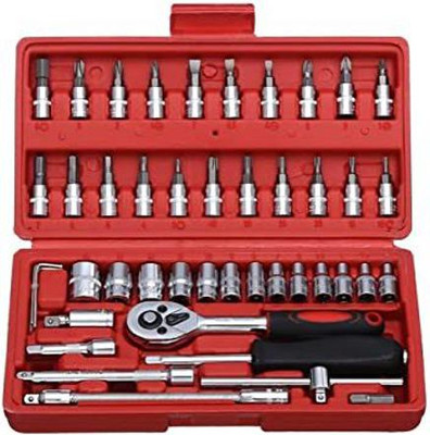 YASHRON 46 in 1 Pcs Tool Kit & Screwdriver and Socket Set Hand Tool Kit(46 Tools)