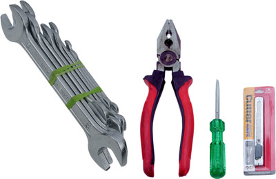 ALYRATOOLS Tool Set with Spanner Set, Pliers, Screwdriver & Cutter Hand Tool Kit(4 Tools)