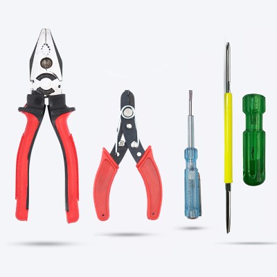 KYRON COMBO-04-01 Combination Plier, Wire Stripper,Line Tester, 2in1 Screwdriver Hand Tool Kit(4 Tools)