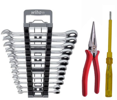 ALYRATOOLS 3-piece Combination Wrench Set with Electrical Screwdriver & Nose Pliers Power & Hand Tool Kit(3 Tools)