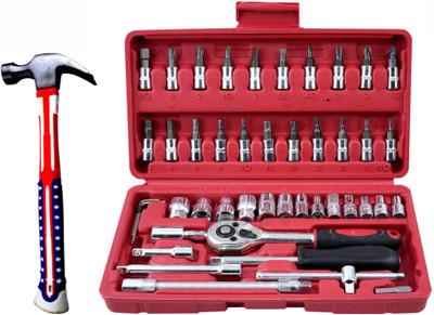 ALYRATOOLS 2-Piece Ratchet Socket Set with Claw Hammer Hand Tool Kit(2 Tools)