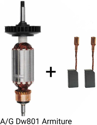 High Q ARMATURE & 2PC CARBON BRUSH FOR ANGLE GRINDER 801 MODEL Power & Hand Tool Kit(3 Tools)