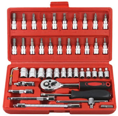 ZYRIAN 46 In 1 Pcs Tool Kit & Screwdriver and Socket Set,Hand Tool Kit Wrench Set Hand Tool Kit(46 Tools)