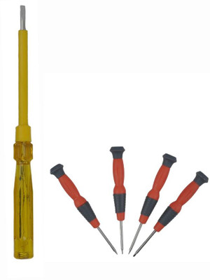 ALYRATOOLS 2-Voltage Tester + 4-in-1 Mini Screwdriver Set Hand Tool Kit(2 Tools)