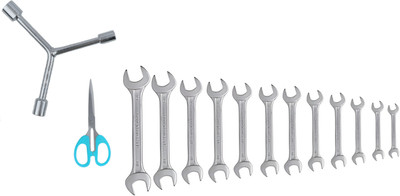 ALYRATOOLS 3-Piece Combination Spanner Set with Y-Type Socket Wrench and Scissors Hand Tool Kit(3 Tools)
