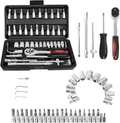 dhriyag Tool Kit 46-Piece 1/4-inch Screwdriver Drive Socket Wrench Set Hand Tool Kit(46 Tools)