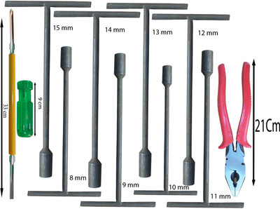 Toolhub 8 Pcs Socket Set & Screwdriver 8In Plier Hand Tool Kit(10 Tools)