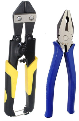 Inditrust new 1pc blue Plier and 1pc 8inch Bolt cutter (Pack of 2pcs) Hand Tool Kit(2 Tools)