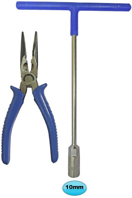 DUMDAAR 10mm Hex T Spanner/Socket with Nose Plier (Pack of 2) Hand Tool Kit(2 Tools)