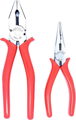 PERFECT TECH Combo 2 pcs Combination Cutting Plier 8 Inch | 6 Inch Long Nose Plier Hand Tool Kit(2 Tools)
