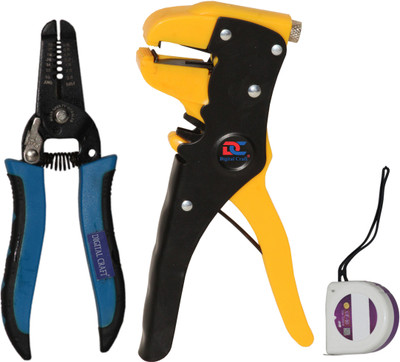 Digital Craft Automatic Wire Stripper,Tape 3Mtr,8Inch Cable Cutter Hand Tool Kit(3 Tools)
