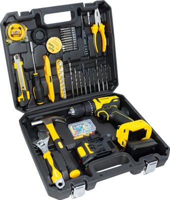 iBELL VORMIR VR BT21-38 Cordless Brushless Impact Drill ToolBox,38Nm,10mm Chuck,2.0Ah Power & Hand Tool Kit(102 Tools)
