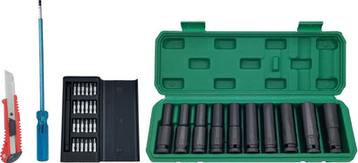 ALYRATOOLS Socket Set with Precision Bit & Utility Knife Combo Hand Tool Kit(4 Tools)