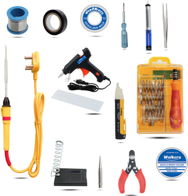 Walkers WKCB101M1 15in1 25W Soldering Iron Kit with Glue Gun and Voltage Tester Kit Set Power & Hand Tool Kit(15 Tools)