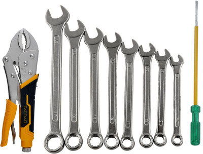 ALYRATOOLS 3-in-1 Multipurpose Hand Tool Kit with Locking Plier, Spanners & Screwdriver Hand Tool Kit(3 Tools)