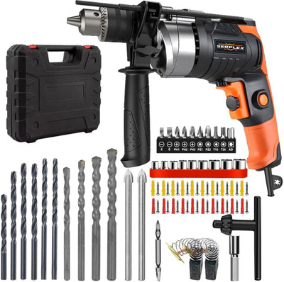 SERPLEX 780W Power Drill Electric Power Drill Kit with Assorted Drill Bits Multi-Purpose Power & Hand Tool Kit(58 Tools)