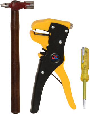 Digital Craft Automatic Wire Stripper,Line Tester,Hammer 200 gm Hand Tool Kit(3 Tools)