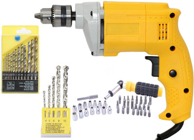 Digital Craft Electric Drilling Machine Multifunctional Household Drill Machine With 13HSS Drill Bit Set 5Pc Masnory Drill Bit 41Pc Screwdriver Power & Hand Tool Kit(4 Tools)