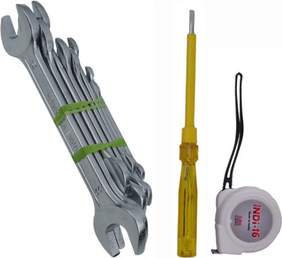 ALYRATOOLS Spanner Set (8 PCS), Tester Screwdriver 3M Measuring Tape Hand Tool Kit(3 Tools)