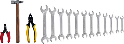 ALYRATOOLS 4 PCS Spanner Set with Hammer, Pliers & Wire Cutter Hand Tool Kit(4 Tools)
