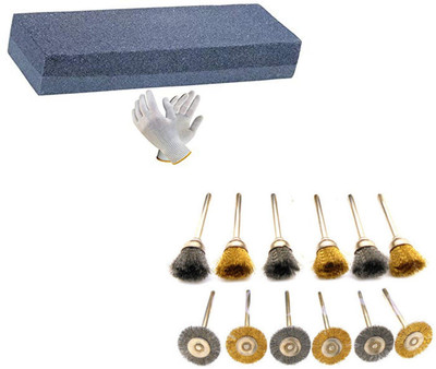 Digital Craft Combination Stone & 12Pc Wire Brush Set Power & Hand Tool Kit(3 Tools)