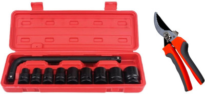 ALYRATOOLS Socket Wrench Set + Garden Pruner Hand Tool Kit(2 Tools)