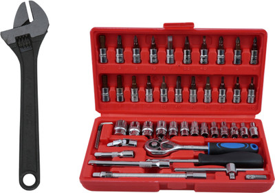 ALYRATOOLS 2-Piece Socket & Bit Set with Adjustable Wrench Hand Tool Kit(2 Tools)