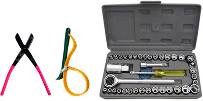 ALYRATOOLS Socket Wrench Set Strap Wrench Garden Cutter Power & Hand Tool Kit(3 Tools)