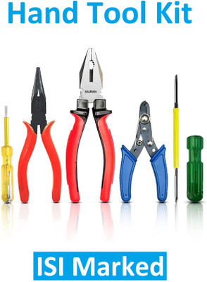 Sauran Pack of 5 ISI Marked Combination Hand Tool Set (KIT12) Hand Tool Kit(5 Tools)