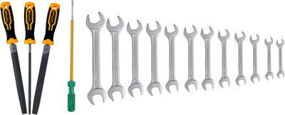 ALYRATOOLS 3-Piece Professional Tool Kit Open-End Spanner Set with Files & Screwdriver Hand Tool Kit(3 Tools)