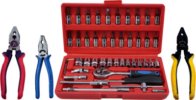 ALYRATOOLS 4-Piece Socket & Bit Set with Triple Pliers Combo Hand Tool Kit(4 Tools)
