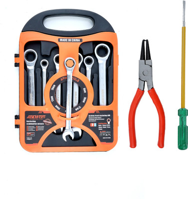 ALYRATOOLS 3-in-1-Spanner Set Long Nose Plier Screwdriver Hand Tool Kit(3 Tools)
