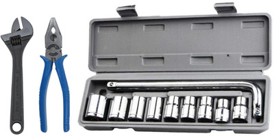 ALYRATOOLS 3-Piece Heavy-Duty Hand Tool Kit with Socket Wrench Set Hand Tool Kit(3 Tools)