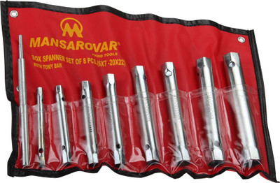 Mansarovar MSK013 Tubular/Socket /Box Double End Spanner & Tommy Bar (Pack of 9) Hand Tool Kit(9 Tools)
