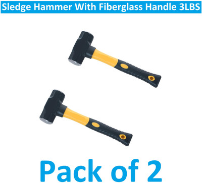 Sauran Pack of 2 Sledge Hammer Fine Fiber Handle 3LBS (1.36kg) KIT55 Hand Tool Kit(2 Tools)