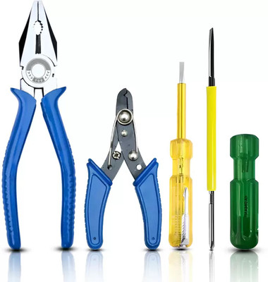 Snomex Electrician Combo (Plier, Wire cutter, Line Tester, 2 in 1 Screwdrive) Hand Tool Kit(4 Tools)
