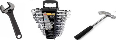 Sitrus Adjustable wrench with wrench set pack of 12 and claw hammer combo pack Double Sided Open End Wrench(Pack of 1)
