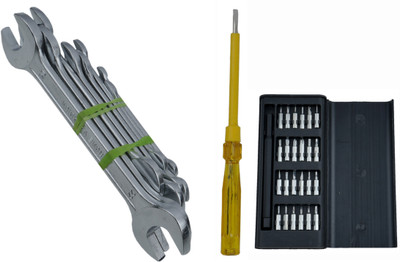 ALYRATOOLS Professional Hand Tool Combo Set Spanner,Tester & Bit Set Hand Tool Kit(2 Tools)