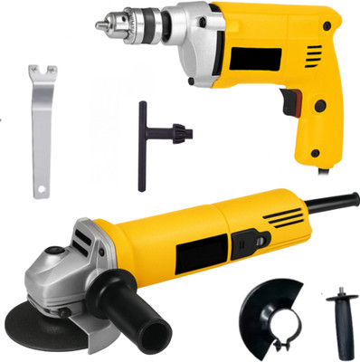 RanPra ANGLE GRINDER WITH 10MM DRILL MACHINE COMBO SET FOR DIY & PROFESSIONAL USE Power & Hand Tool Kit(2 Tools)