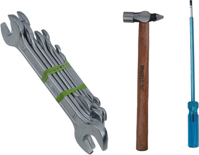 ALYRATOOLS Essential Hand Tool Combo Set Spanner, Hammer & Screwdriver Hand Tool Kit(3 Tools)