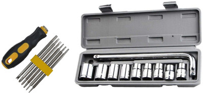 ALYRATOOLS Precision Screwdriver & Chrome Socket Set Combo Hand Tool Kit(2 Tools)