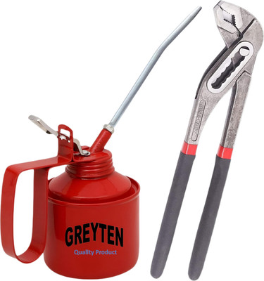 GREYTEN Hand Tools Set With Water Pump Plier & Oil Can 1/2 Pint Hand Tool Kit(2 Tools)